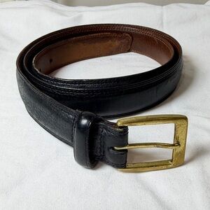 Men's Cole Haan Size 40 Genuine Black Leather Belt with Gold Buckle